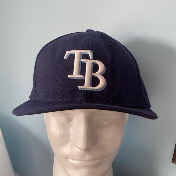 New Era Other - New Era 59 Fifty Tampa Bay Rays Blue & White Embroidered Baseball Hat Size 7 5/8